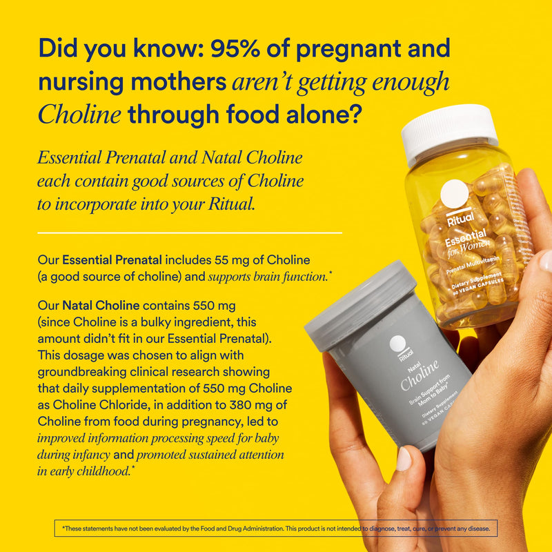 [Australia] - Ritual Essential for Women Prenatal Multivitamin: Folate & Choline for Neural Tube Support, Omega-3 DHA for Fetal Brain Development, Iron, Calcium-Helper D3 & K2, Non-GMO, Vegan, Citrus, 30 Days 
