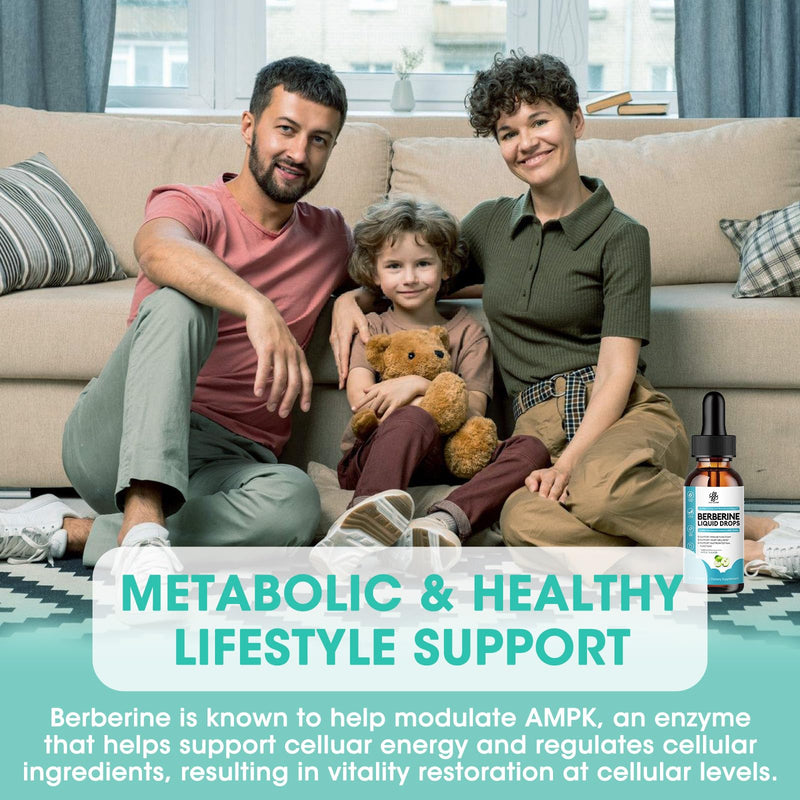 [Australia] - Berberine HCL 1200mg, 6-in-1 Berberine Complex Liquid drop for Cardiovascular Care & Body Management, Berberine with Ceylon Cinnamon, Antioxidant & Heart Health Support, Apple Flavor, 2 Fl Oz 