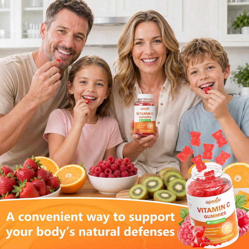 Sugar Free Vitamin C Gummies 250mg - Chewable Supplement, 120 Count | Immune, Antioxidant & Collagen Support for Adults & Kids, Vegan, Pectin-Based, Non-Gmo, Raspberry Flavor, 2 Pack