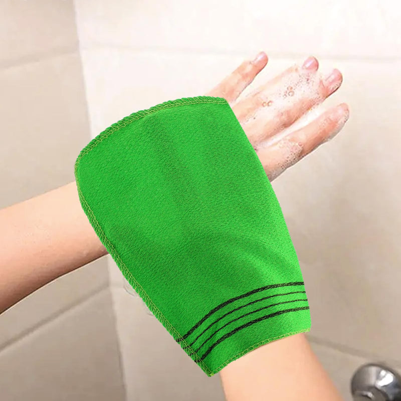[Australia] - Pack of 6 Exfoliating Washcloth Gloves Asian Double-Sided Scrubbing Washcloth Exfoliating Gloves Reusable for Deep Clean Dead Dry Skin Cells Remove Skin Dirt 