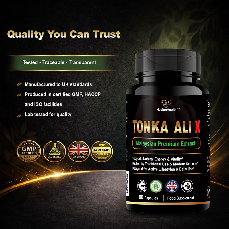 Tonka Ali X – Premium Malaysian Root Extract for Daily Energy & Wellness – Plant-Based Daily Support – 60 Vegan Capsules