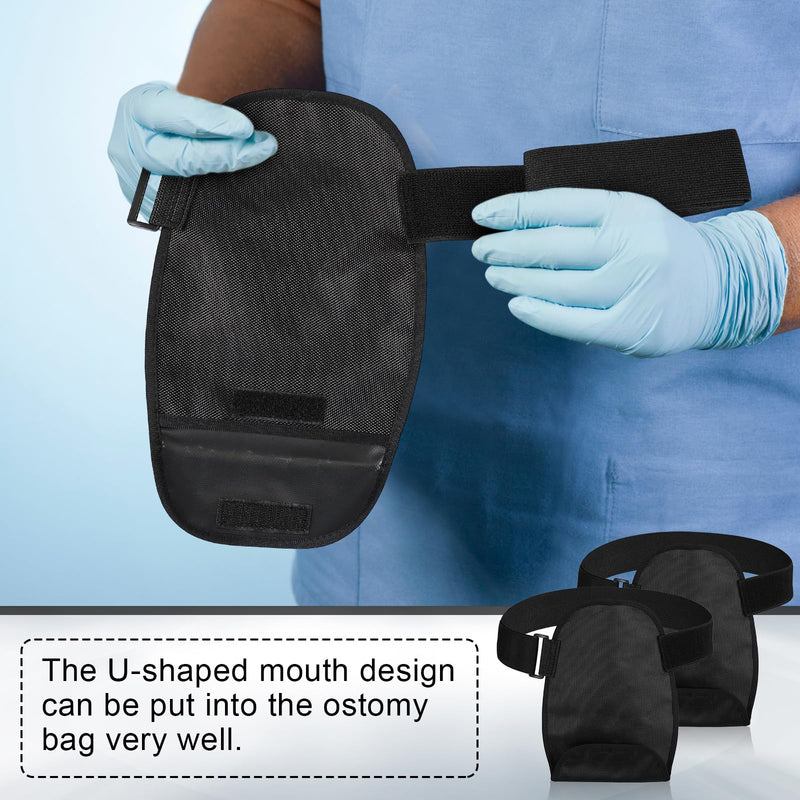 [Australia] - 2 Pcs Ostomy Bag Covers with Adjustable Belt Waterproof Ostomy Shower Cover Universal Opening Washable Pouch Liner for Women Men Stoma Urostomy Ileostomy Recover 