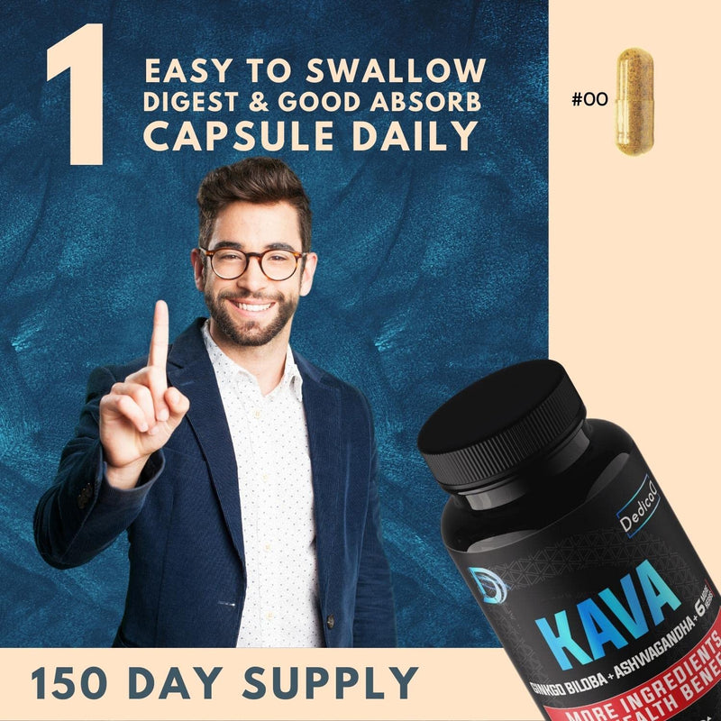 [Australia] - 9in1 Kava Kava Capsules 5-Month Supply 6550mg 15:1 Extract for Sleep, Mind & Immune Support - 9 Natural Herbs includes Ginkgo, Ashwagandha, Graviola, Valerian & more - 150 Vegan Capsules 