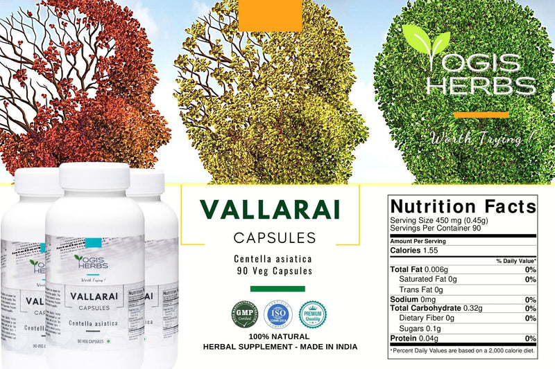 [Australia] - Vallarai Capsules (Centella Asiatica/Gotu Kola) | Herbal Supplement for Congnitive Support | 90 Veg Capsules 