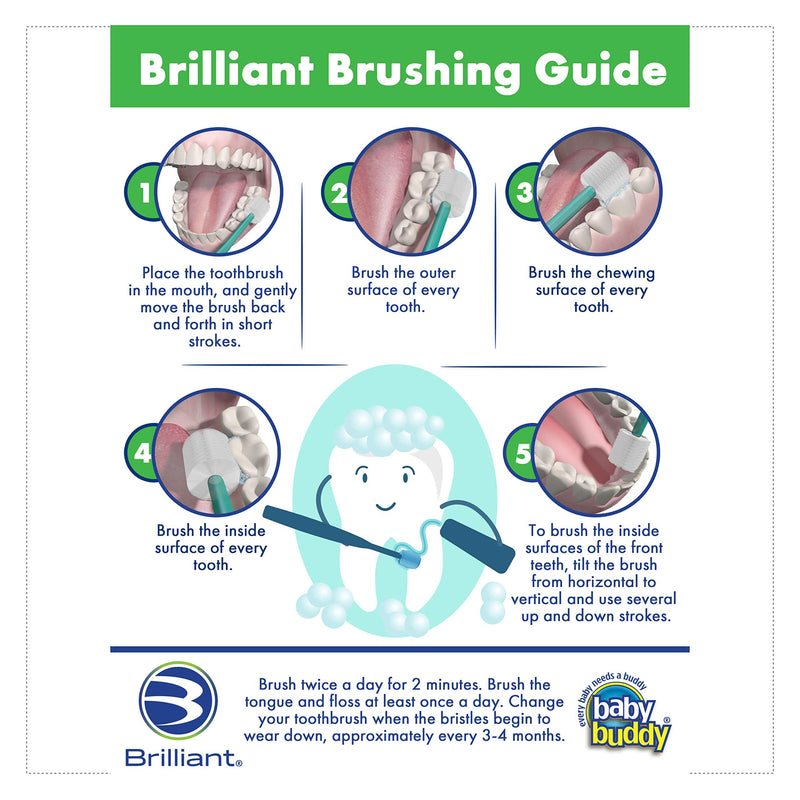 [Australia] - Brilliant Child Toothbrush (2-5 Years) Manual Toddler Tooth Brush Round Head - Assorted Colors, 2 Pack 