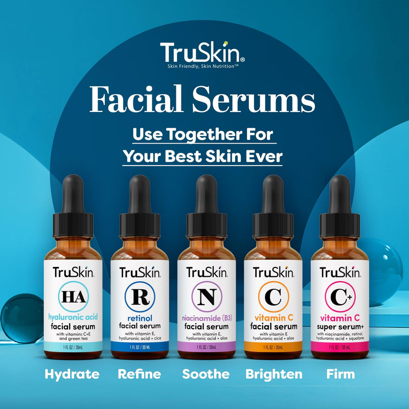 TruSkin Hyaluronic Acid Serum for Face for Hydrated, Plumper Skin, 2 fl oz | With 7 ultra-hydrating ingredients to replenish moisture and leave skin feeling soft, smooth and healthy-looking 2 Fl Oz (Pack of 1)