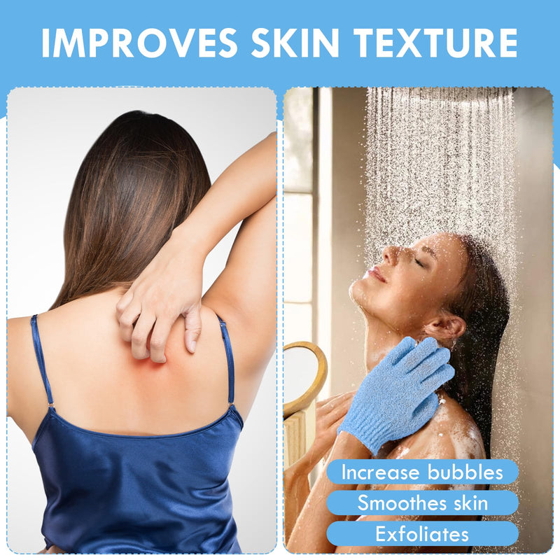 [Australia] - URAQT peeling gloves, pack of 6 exfoliating gloves, peeling gloves, body peeling gloves for body and face C-6PCS 