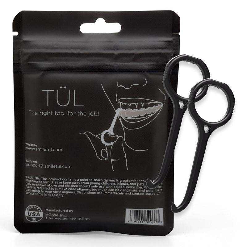 [Australia] - TÜL | Only Invisalign Remover Tool Made in the USA | Lifetime Replacements | Ortho Recommended Aligner Remover Tool & Retainer Remover Tool | Black 2 Pack | Top Invisalign Accessories 
