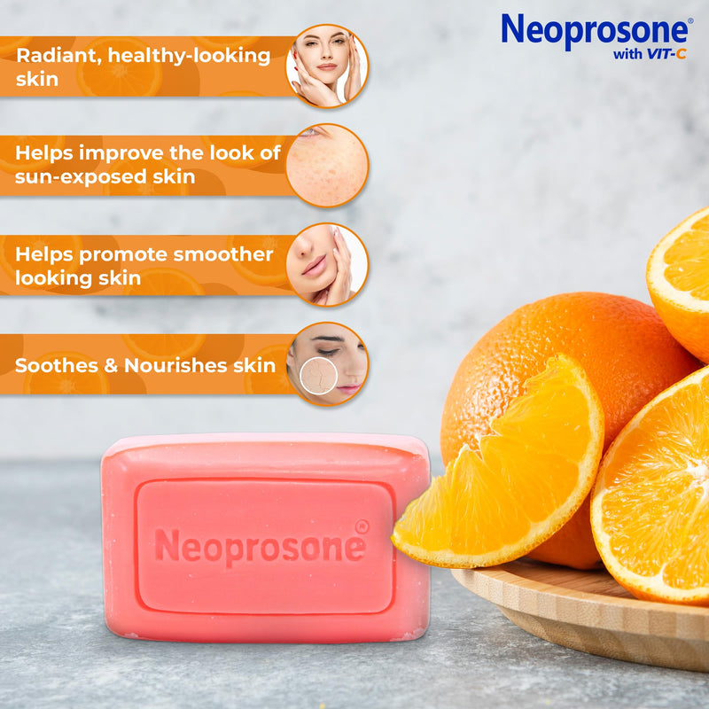 Neoprosone Skin Brightening Soap, 2.82 oz / 80 g, Hyperpigmentation Soap, Cleansing Bar, Fade Dark Spots on Knees, Elbows, Face, Private Areas, with Vitamin C and Castor Oil 2.8 Ounce (Pack of 1)
