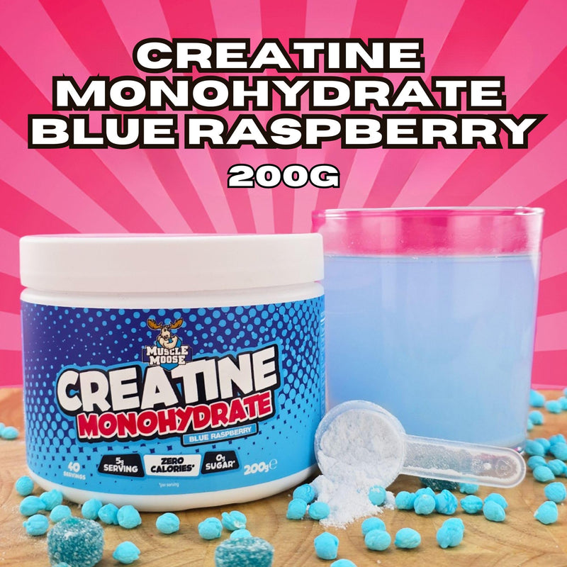 Muscle Moose Creatine Monohydrate 200g - Blue Raspberry