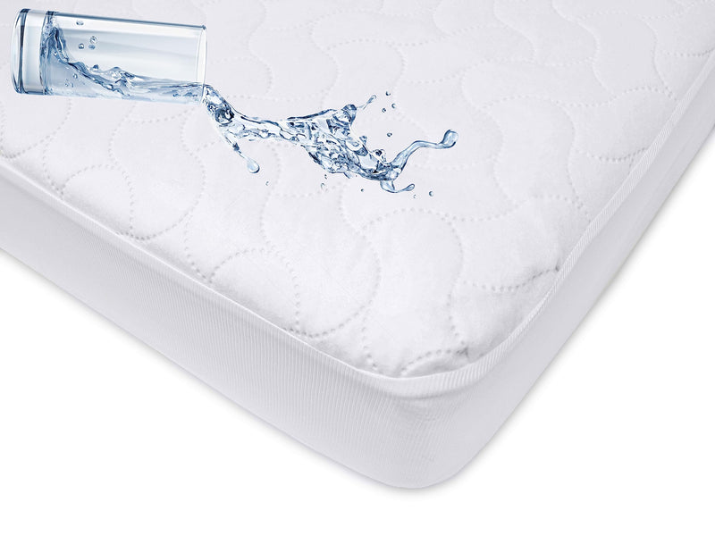 [Australia] - American Baby Company Waterproof Fitted Crib and Toddler Mattress Protector, Quilted and Noiseless Crib & Toddler Mattress Pad Cover, White, 52"x28"x9" 1 Count 