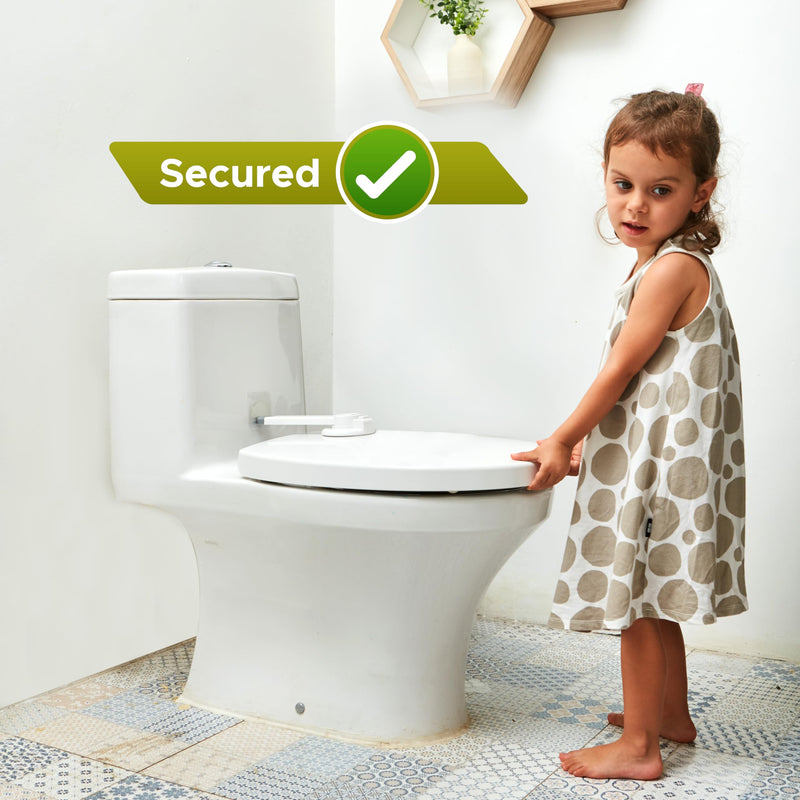 [Australia] - Baby Toilet Lock by Wappa Baby - 9"L x 4"W - Ideal Baby Proof Toilet Lid Lock - No Tools Needed Easy Installation with 3M Adhesive - Top Safety Toilet Seat Lock - Fits Most Toilets - White (1 Pack) 1 Count (Pack of 1) 