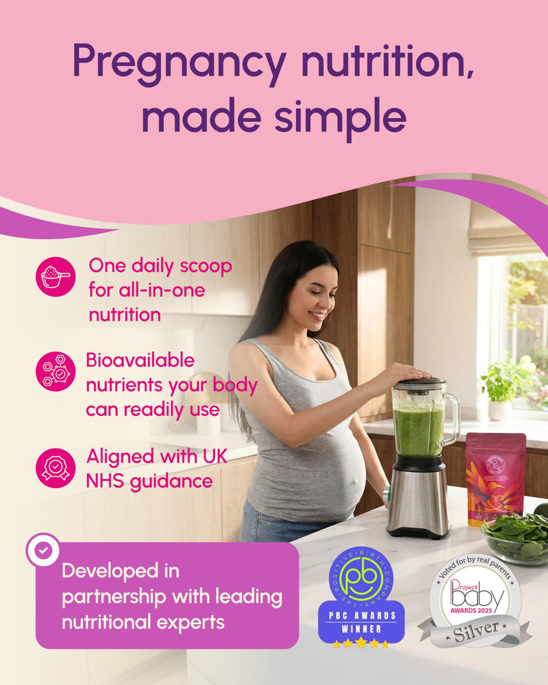 Premium Multivitamin Powder for Pregnancy, Breastfeeding & Prenatal Support - 30-Days | Folic Acid as Methylfolate, Probiotics + Vitamin D3 & C, Organic Superfoods, UK Made