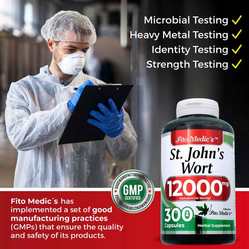 [Australia] - FITO MEDIC'S St. Johns Wort | St. Johns Wort Leaf Capsules | 300 Capsules | Concentrated Extract | Highly Absorbable Herbal Supplement 