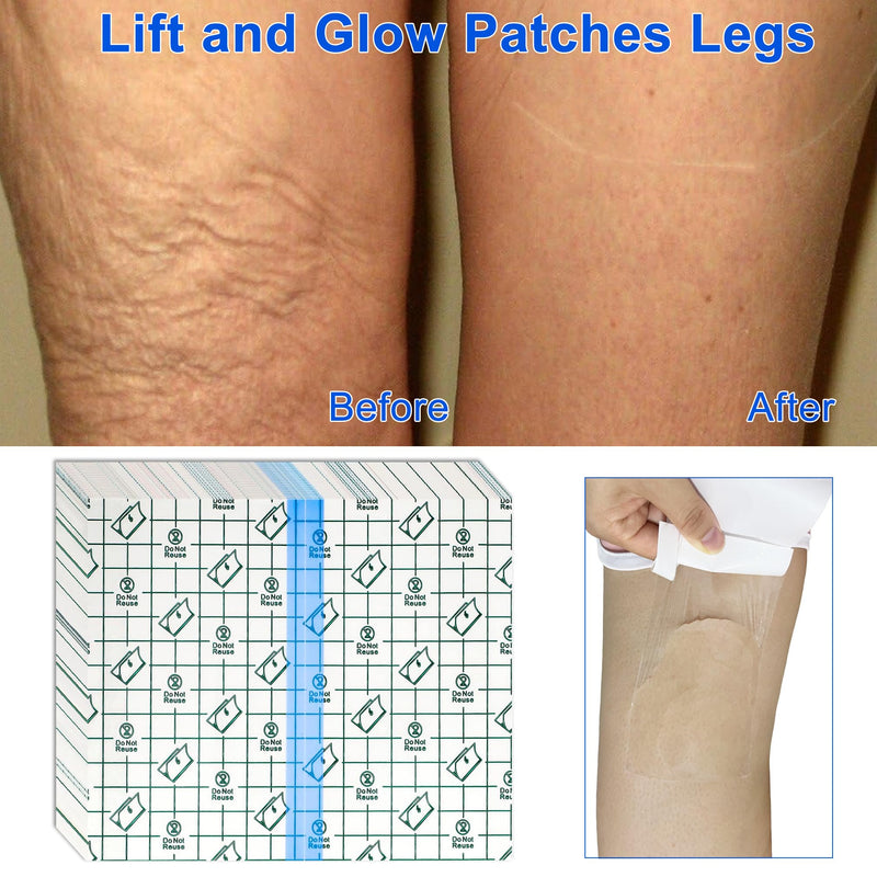 Invisible 6"x7" Legs & Thigh Lift Tapes 30 Pcs, Stretchable & Waterproof & Breathable & Comfortable Instalift Tape Lift and Glow Patches for Women and Girls to Lift Loose Skin Or Sagging Skin 6 x 7 Inch