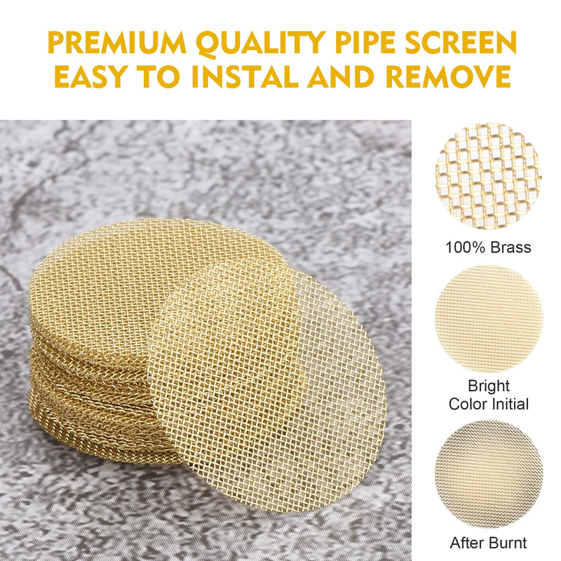 [Australia] - Scotte 200 pcs 3/8 Inch Brass Pipe Screens,9.5mm(0.375in) Metal Pipe Filter Screen with Storage Box 0.375 Inch (Pack of 200) 