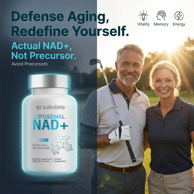Liposomal NAD+ Supplement, Actual NAD+ Capsules Not Precursor, Advanced Absorption Dietary Formula, 120 Vegetarian Count, Daily Routine Support