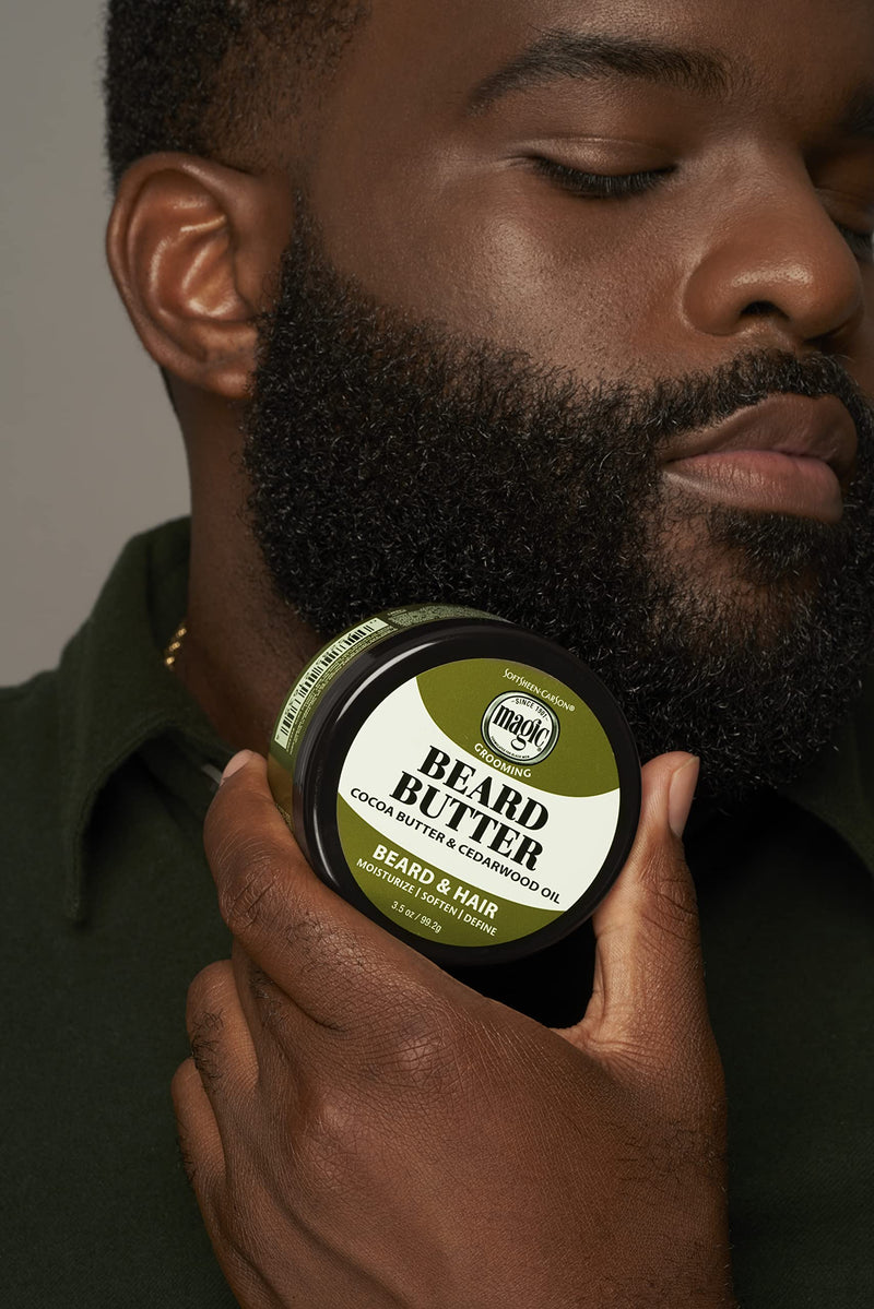 [Australia] - Softsheen-Carson Magic Shaving Beard Grooming Kit for Men with Cedarwood Oil, Includes Beard Butter, Scrub and Cleanser, Gift Set for Facial Hair Care,1 kit 
