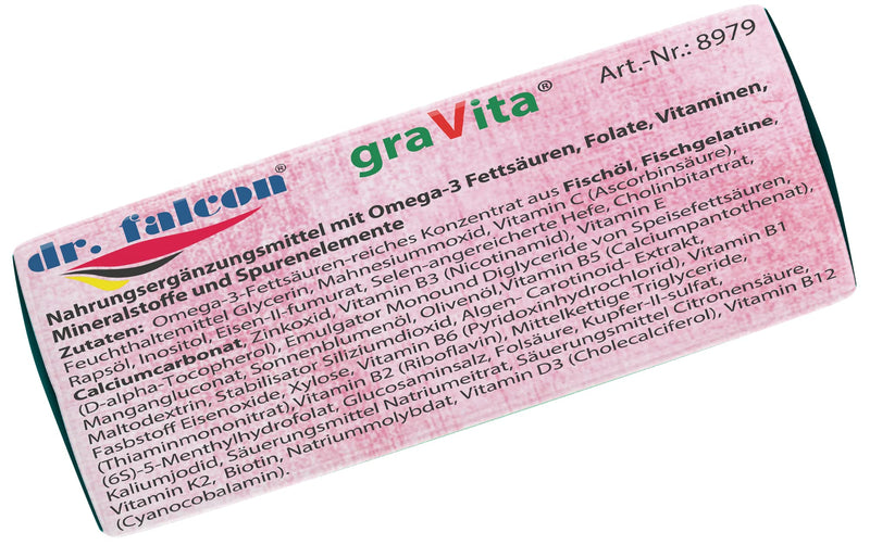 [Australia] - dr. falcon graVita – 25 nutrients for the desire to have children, pregnancy and breastfeeding - 30 capsules | contains folic acid, quatrefolic, omega-3, DHA, vitamin D3 + K2, iodine, iron, selenium 