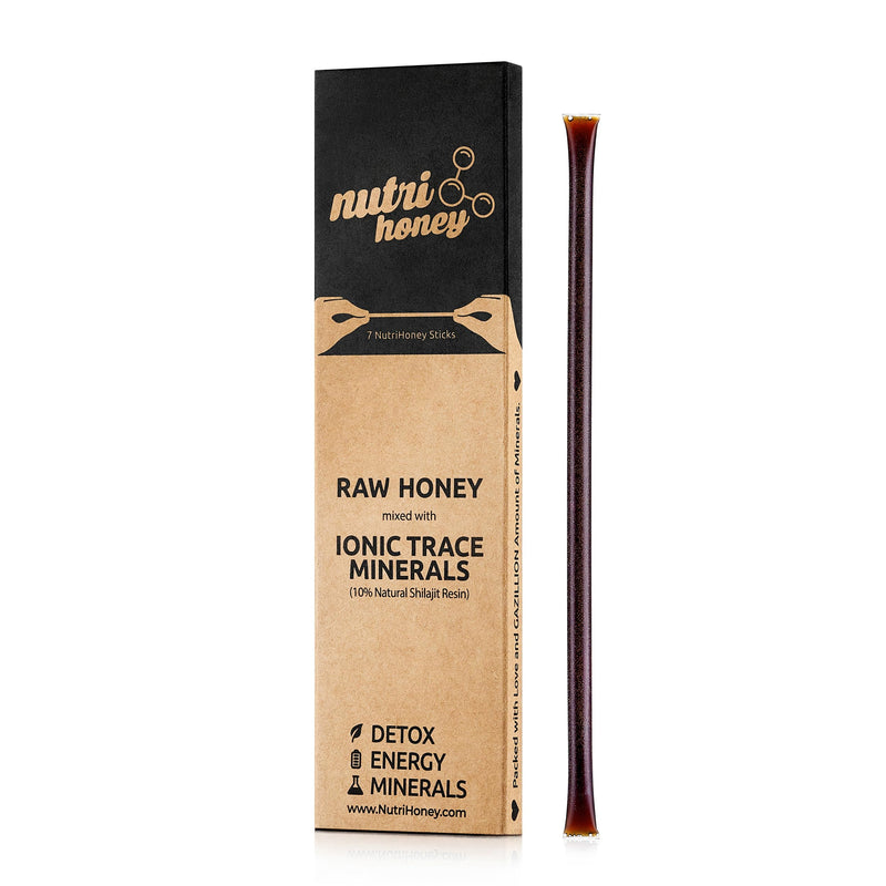[Australia] - NATURAL SHILAJIT Resin - 20 Gram Shilajit Supplement with Fulvic Acid & Trace Minerals & Shilajit Honey Sticks 7 Count 