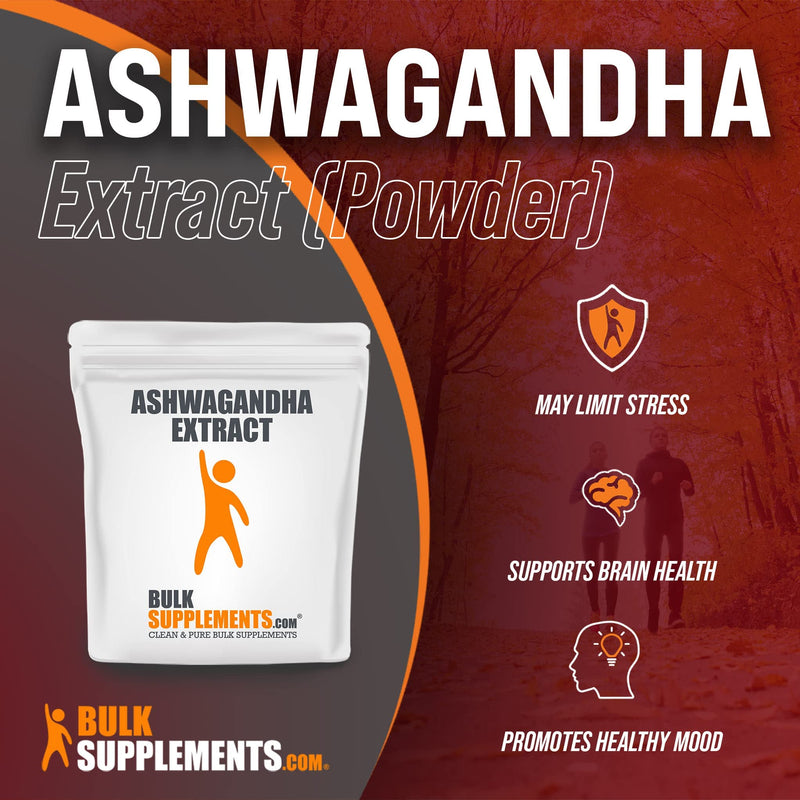 BulkSupplements.com Ashwagandha Root Extract Powder - Ashwagandha Supplement, Ashwagandha Powder - from Ashwagandha Root - Vegan & Gluten Free, 600mg per Serving, 250g (8.8 oz) (Pack of 1) 8.82 Ounce (Pack of 1)