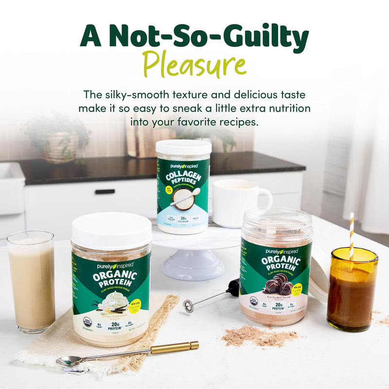 [Australia] - Purely Inspired Plant-Based Protein Powder for Men & Women, Rich Decadent Chocolate (16 Servings) - Vegan & Organic - 20g of Pea Protein Powder for Smoothies & Shakes - Dairy-Free, & Gluten-Free 