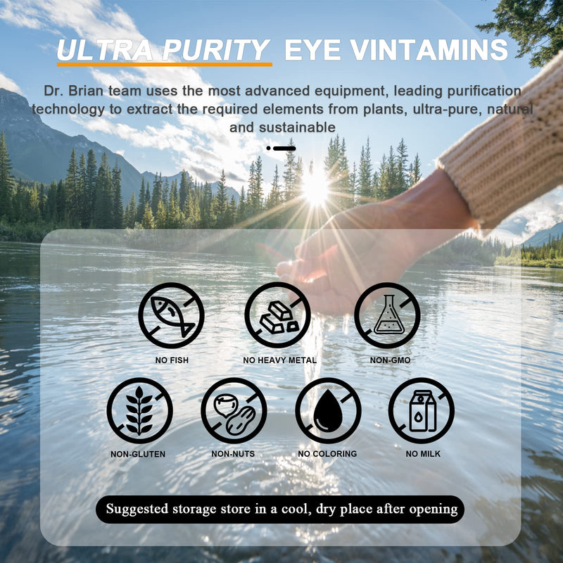 [Australia] - Dr. Brian Eye Vitamins Lutein & Zeaxanthin Capsule Lutein Supplement with Lutein 16mg Zeaxanthin 4mg Astaxanthin 5mg Vitamin A 2333iu Vitamin E 9iu for Dry Eyes Vision Health 