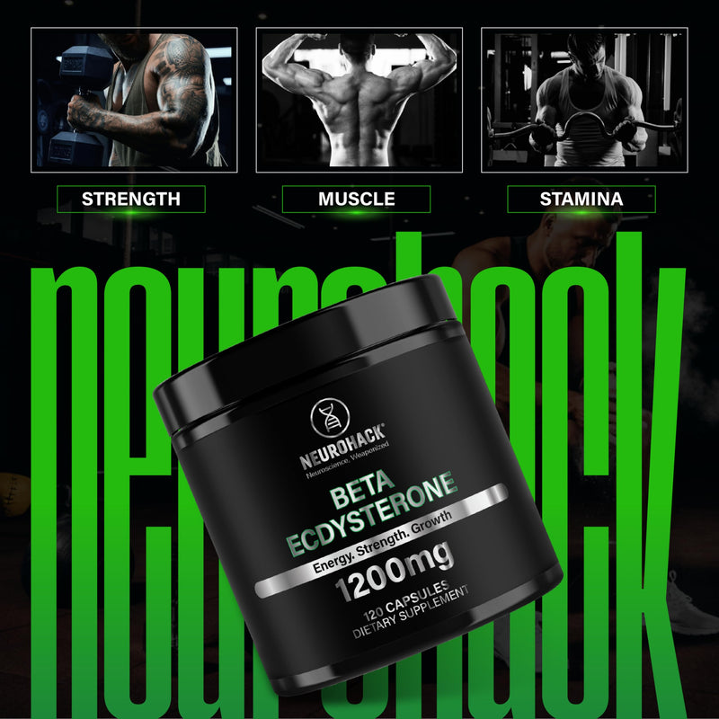 Beta Ecdysterone 1200mg - 120 Capsules 2 Months Supply | 98% Maximum Purity Ecdysterone for Lean Muscle Growth, Strength & Performance (Tested by Eurofins USA)