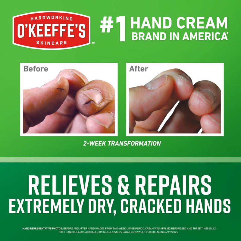 [Australia] - O'Keeffe's Working Hands Hand Cream for Extreme Dryness - 6.8 oz Value Size Jar (2 Pack) - Repairing Skincare for Cracked, Dry Hands 2 Pack 6.8 Ounce (Pack of 2) 