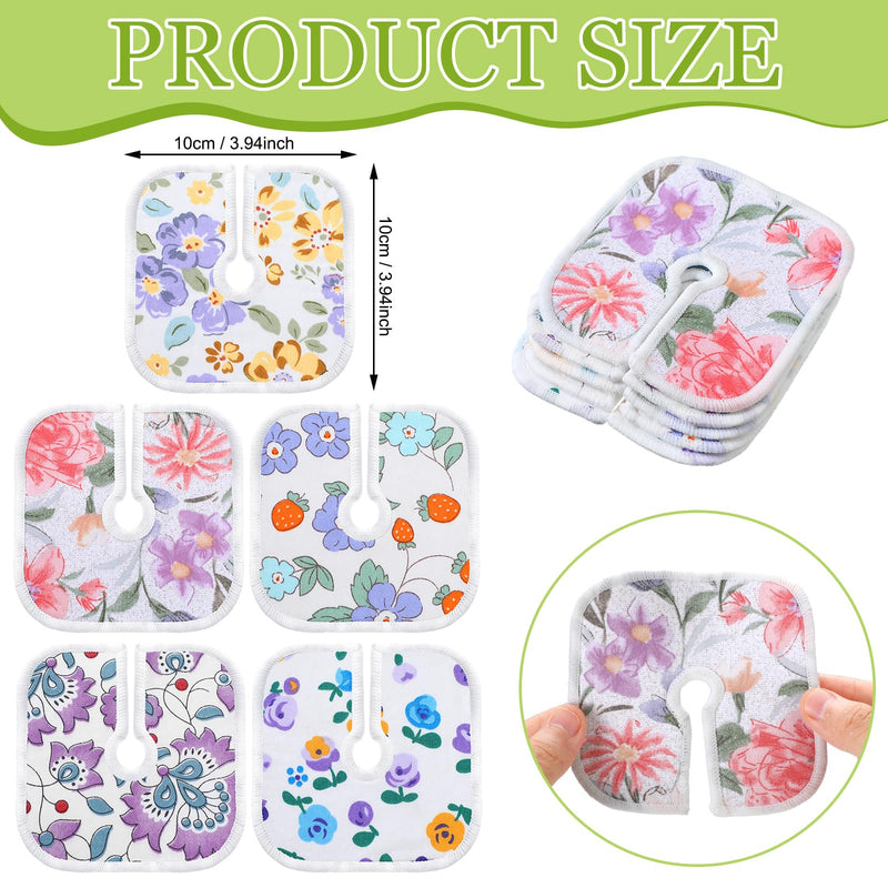 [Australia] - 20 Pcs 4 x 4 Inches Reusable Trach Acc Tracheostomy Supplies Dressing Pads Absorbent Soft Tracheo Cover Drain Split Sponges for Wound Care(Flower Pattern) Flower Pattern 