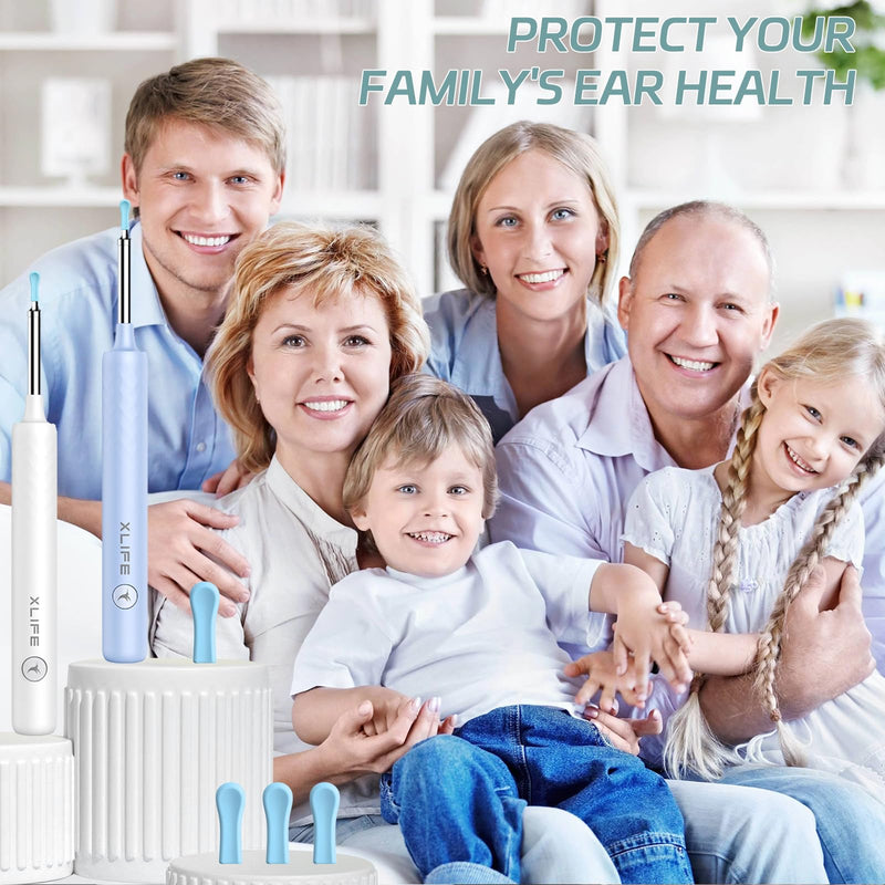 [Australia] - Ear Wax Removal Replacement Tips for Ear Camera, 30 Pieces Replacement Tips Ear for Wet/Dry Ear Wax Cleaning - Ear Spoons Accessories Set for Teens Adults Ear Wax Removal Endoscope Blue 