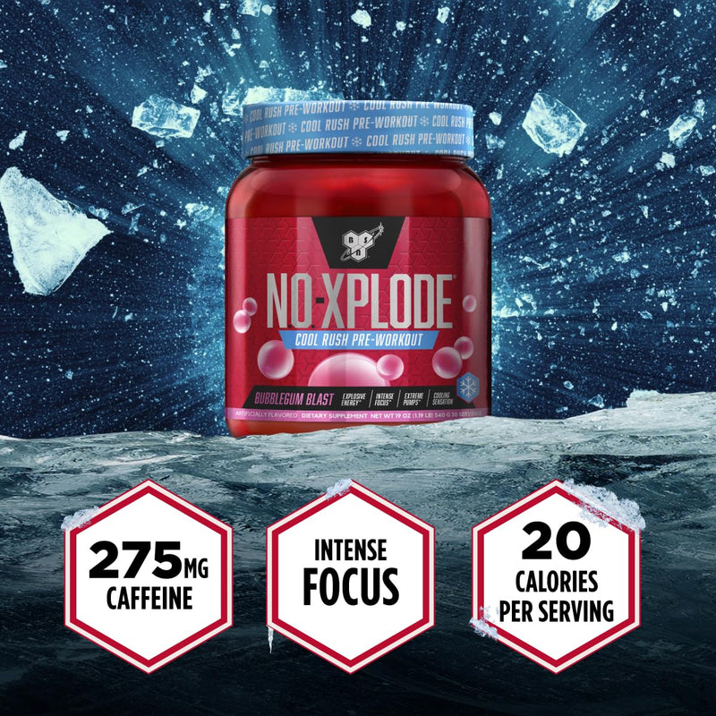 [Australia] - BSN N.O.-XPLODE Cool Rush Pre Workout Powder, Preworkout Energy Supplement for Men and Women with Creatine and Beta-Alanine, New Flavor: Bubblegum Blast, 30 Servings 1.2 Pound (Pack of 1) 