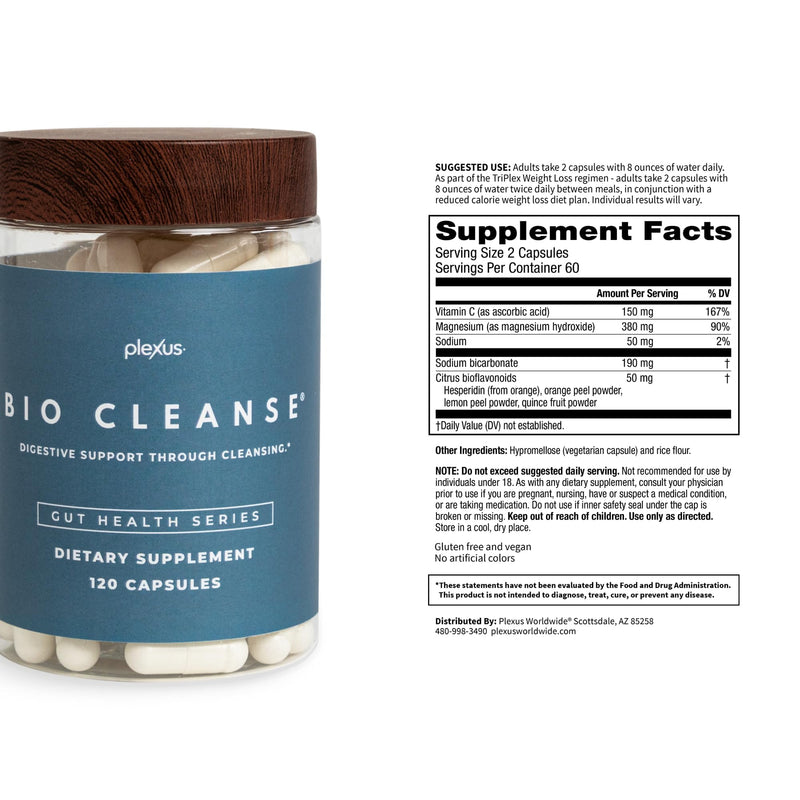 Plexus® Bio Cleanse® 120 ct. | Daily gut health supplement with magnesium and vitamin C to support digestive regularity and immune function 120 Count (Pack of 1)