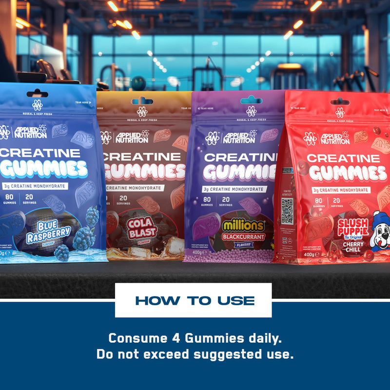 Applied Nutrition Creatine Gummies - 3000mg Creatine Monohydrate per Serving - 80 Chewable Vegan Gummies for Strength, Power & Recovery (20 Servings) Cola Blast