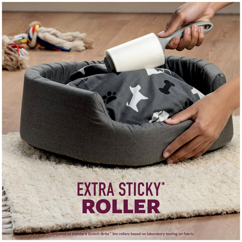 [Australia] - Scotch-Brite Pet Extra Sticky Lint Roller for Pet Hair, Furniture, and Clothes, 6 Roller Refills, 420 Sheets, 839RFS-70, White 6 Refills, 420 Sheets 
