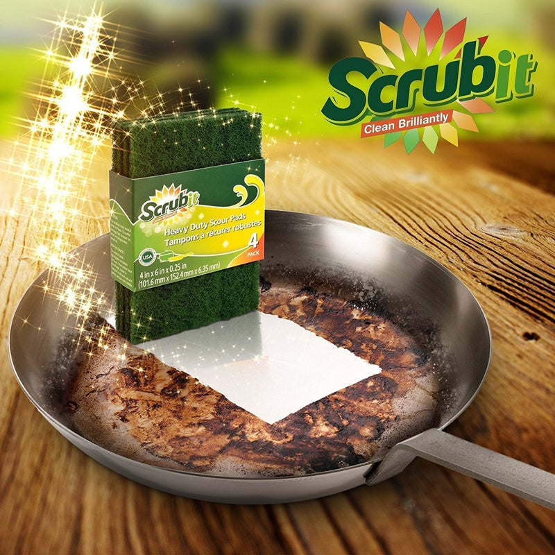 [Australia] - Scouring Pads - Heavy Duty Household Cleaning Scrubber with Non-Scratch Anti-Grease Technology - Reusable Scrubbing Pads - Green, 12 Pack 
