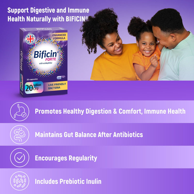 Forte - Probiotics and Prebiotics for Gut Health, 30 Capsules -20 Billion CFU -10 Live Bacterial Cultures: Lactobacillus Acidophilus, Lactis, Rhamnosus & Bifidobacterium Longum, Breve, Bifidum 30 count (Pack of 1)
