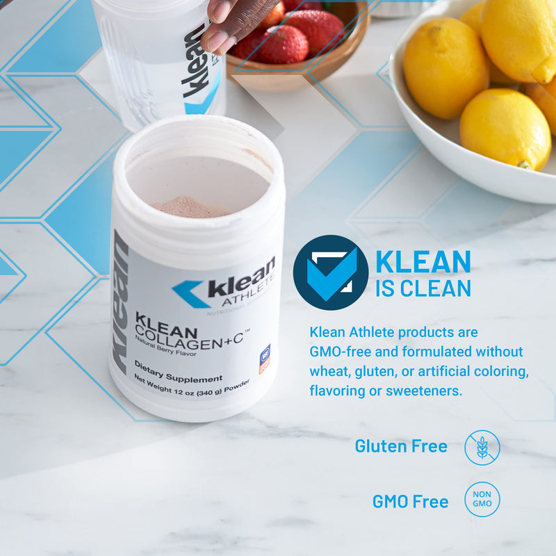 Klean Athlete Klean Collagen+C, Natural Berry Flavor, 12 Ounces | Supports Musculoskeletal Health to Help Optimize Performance and Mobility*, Supports Healthy Joint and Connective Tissue* 12 Ounce (Pack of 1)