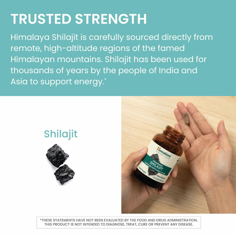 [Australia] - Himalaya Shilajit Resin - Herbal Energy Supplements with Fulvic Acid and 85+ Trace Minerals - Vegan, Non-GMO, Gluten Free, 250 mg, 60 Capsules 