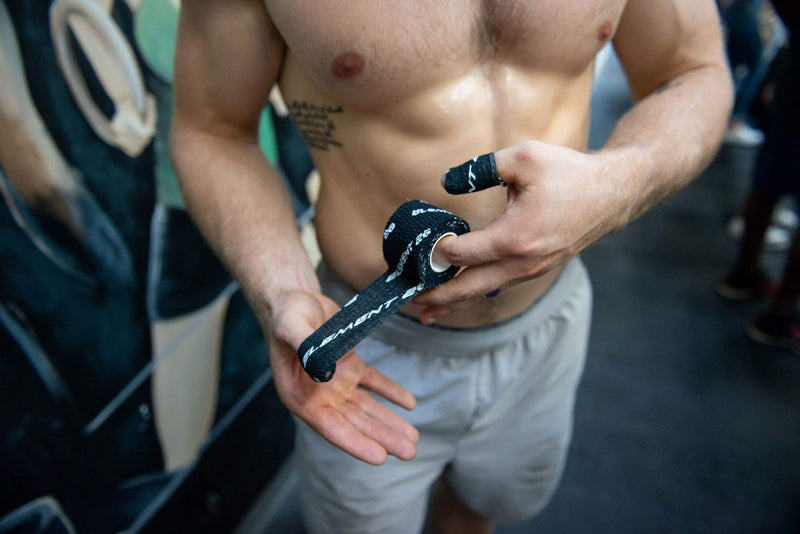 [Australia] - Element 26 Athletic Weight Lifting Tape - Premium Thumb and Finger Tape - Black Hook Grip Tape - Sticky and Stretchy Tape with Sweat Resistant Adhesive - Tape for WODs, Boxing, BJJ 3 Rolls - 1.5" Width 