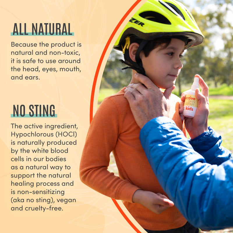 [Australia] - Active Skin Repair Kids First Aid Spray - Non-Toxic & Natural Antiseptic for Minor Cuts, Wounds, Scrapes, Rashes, Sunburns, and Other Irritations (3oz Spray) 
