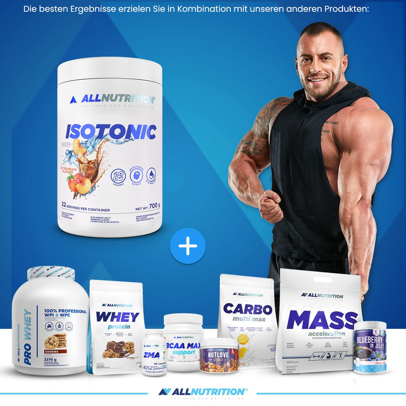 [Australia] - ALLNUTRITION Isotonic drink concentrate in powder form - increasing endurance and recovery after training - hydrates electrolyte replenishment with glucose 700 g iced tea peach 700 g (pack of 1) 