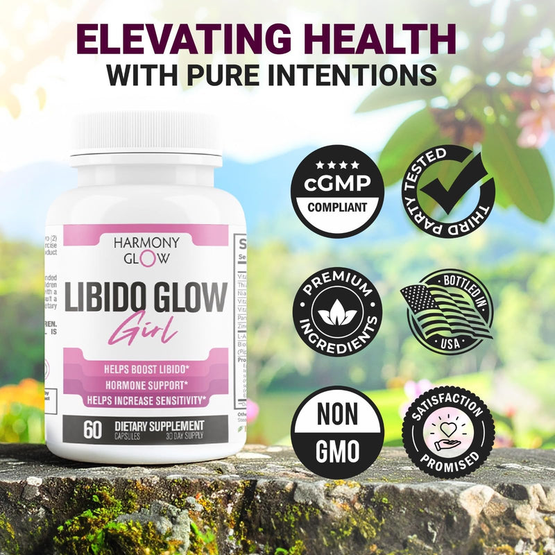 [Australia] - Libido Glow Girl | 14 in 1 Powerful Libido Booster for Women & Aphrodisiac | Helps Improve Women's Drive, Passion, Sensitivity | Maca, Tribulus, Ashwagandha | 3rd Party Tested Supplement - 60 Pills 