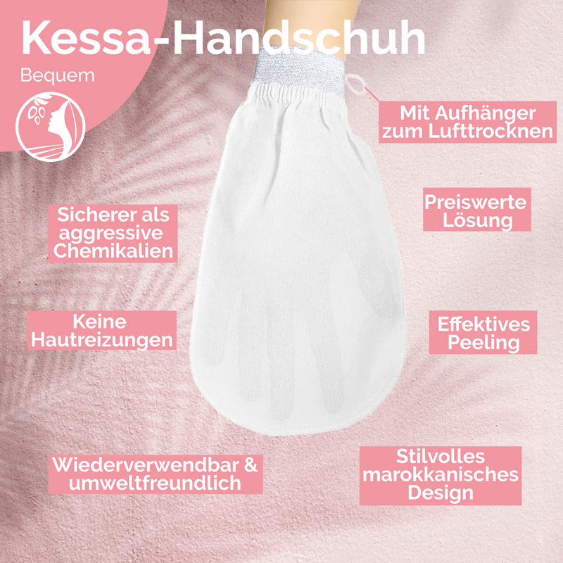 [Australia] - Fatima's Garden Exfoliating Kessa Glove - Natural Spa Scrubber, Black (1 Glove) 1 