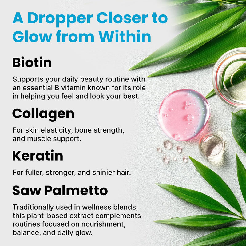 PrimeMD Collagen Peptides Serum with Biotin, Keratin & Saw Palmetto, 2oz | Hair, Skin and Nails Wellness Support, Hydrolyzed Collagen with Biotin and Keratin, Liquid Beauty Supplement Unflavored 2 Fl Oz (Pack of 1)