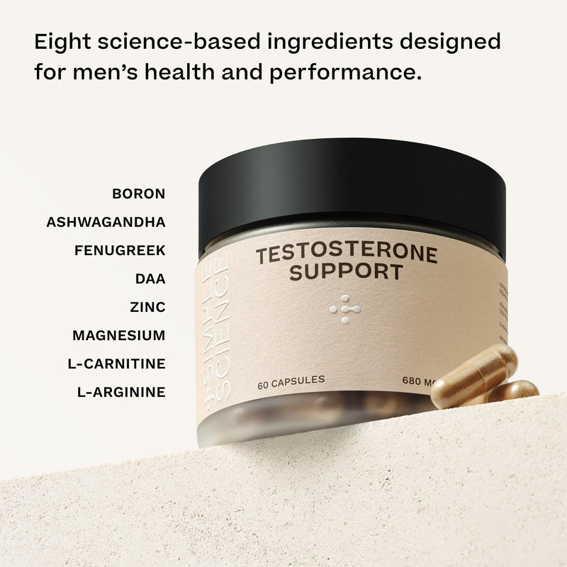 Testosterone Support for Men | Ashwagandha, Boron, Fenugreek, Zinc, D Aspartic Acid | 60 Capsules | High Strength & Lab Tested | Made in The UK | Biodegradable Packaging
