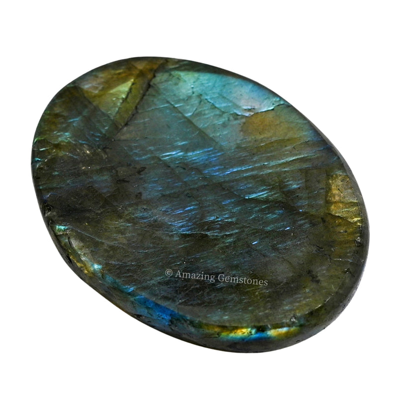 [Australia] - Labradorite Worry Stone Crystals and Healing Stones - Worry Stones for Stress Relief Gifts - Piedra Crystal Fidget for Meditation, Calming, Relaxation - Unique Stocking Stuffers and Birthday Gifts for Women, Men Labradorite 