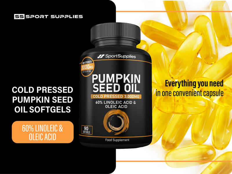 Pumpkin Seed Oil 3,000mg – 60% Linoleic & Oleic Acid – 90 Softgels – 3,000mg Omega 6 & 9 – Virgin & Cold Pressed 120 count (Pack of 1)