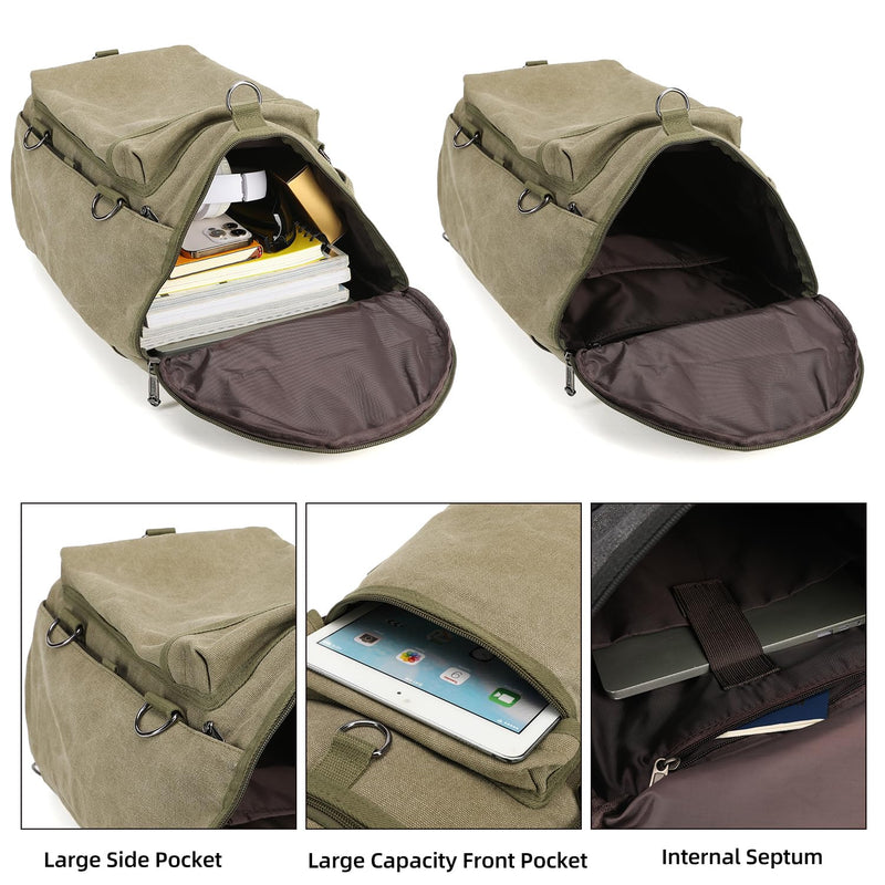Travel Canvas Duffel Bag Garment Duffle Bag for Women Men Weekender to Backpack(Green) Green