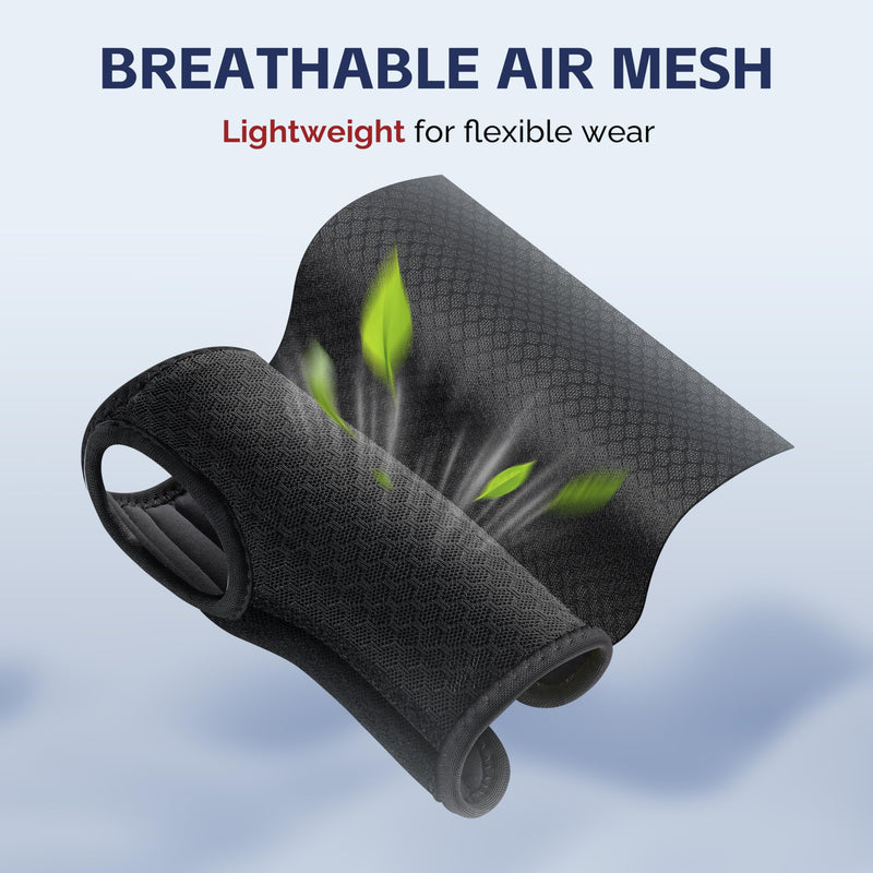 FEATOL 2 Pack Carpal Tunnel Wrist Brace For Work With Wrist Splint, 6.5'' Hand Brace Night Support For Women Men, Pain Relief For Tendonitis, Arthritis, Pregnancy, Typing, Right and Left Hand, Large 2 Pack (R and L)-Black.